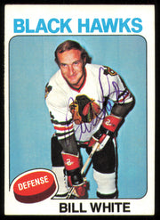 Bill White Autographed 1975-76 Topps Card #157 Chicago Blackhawks SKU #255392