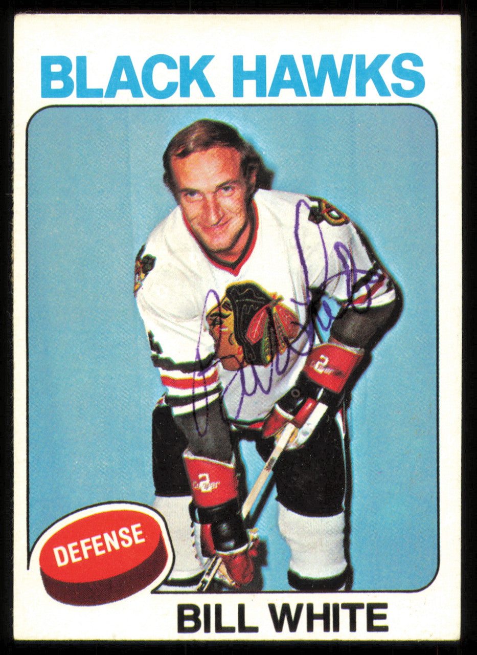 Bill White Autographed 1975-76 Topps Card #157 Chicago Blackhawks SKU #255392