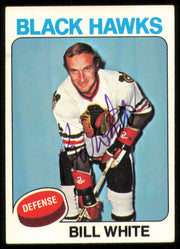 Bill White Autographed 1975-76 Topps Card #157 Chicago Blackhawks SKU #255393