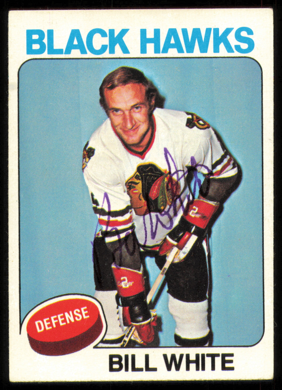 Bill White Autographed 1975-76 Topps Card #157 Chicago Blackhawks SKU #255393