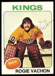 Rogie Vachon Autographed 1975-76 Topps Card #160 Los Angeles Kings SKU #255395