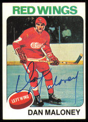 Dan Maloney Autographed 1975-76 Topps Card #177 Detroit Red Wings SKU #255398