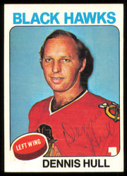 Dennis Hull Autographed 1975-76 Topps Card #254 Chicago Blackhawks SKU #255401
