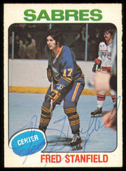 Fred Stanfield Autographed 1975-76 O-Pee-Chee Card #332 Buffalo Sabres SKU #255406
