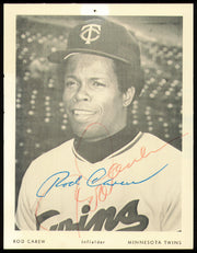 Rod Carew Autographed 4x5 Photo Minnesota Twins (Pin Hole) SKU #255459