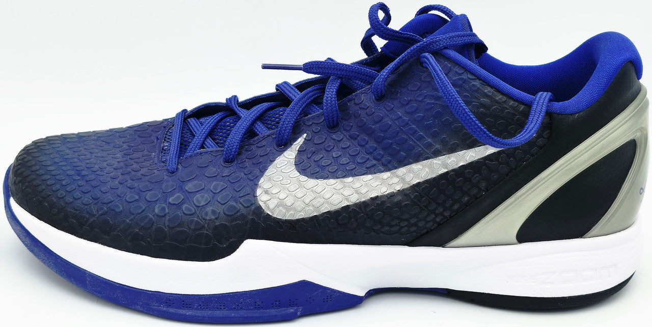 Kobe Bryant Autographed Black/Blue 2011-12 Nike Team Issued Kobe VI Shoes Los Angeles Lakers (Dual Signed) Size 14 PSA/DNA #AO05385 & AO05386