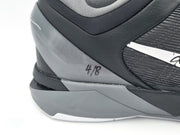 Kobe Bryant Autographed Black/Grey 2011-12 Nike Kobe VII Shoes Los Angeles Lakers (Dual Signed) Size 14 #4/8 Panini Holo #PA16640