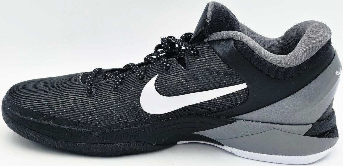 Kobe Bryant Autographed Black/Grey 2011-12 Nike Kobe VII Shoes Los Angeles Lakers (Dual Signed) Size 14 #4/8 Panini Holo #PA16640