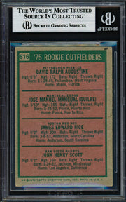 Jim Rice & Dave Augustine Autographed 1975 Topps Rookie Card #616 Beckett BAS #18629857