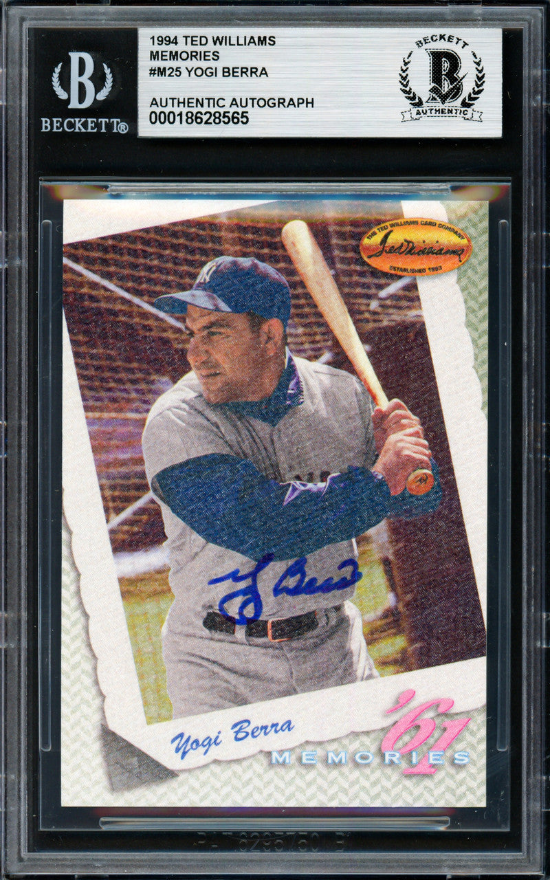 Yogi Berra Autographed 1994 Ted Williams Card #M25 New York Yankees Beckett BAS #18628565