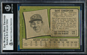 Dave Concepcion Autographed 1971 Topps Rookie Card #14 Cincinnati Reds Beckett BAS #18628616