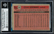 Cesar Geronimo Autographed 1981 Topps Card #390 Cincinnati Reds Beckett BAS #18628686