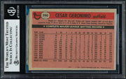 Cesar Geronimo Autographed 1981 Topps Card #390 Cincinnati Reds Beckett BAS #18628685