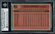 Cesar Geronimo Autographed 1981 Topps Traded Card #766 Kansas City Royals Beckett BAS #18628699