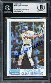 Cesar Geronimo Autographed 1982 Topps Card #693 Kansas City Royals Beckett BAS #18628710