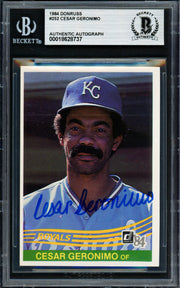 Cesar Geronimo Autographed 1984 Donruss Card #252 Kansas City Royals Beckett BAS #18628737