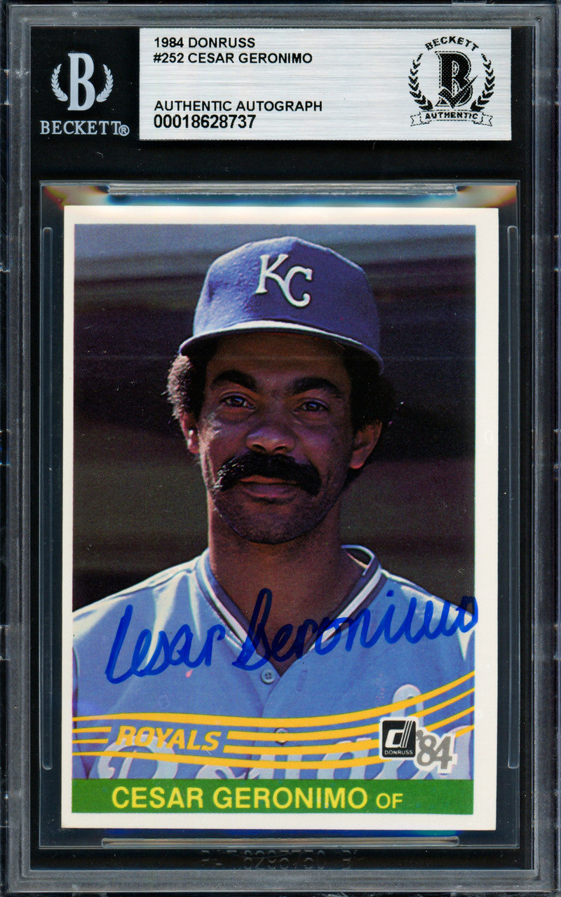 Cesar Geronimo Autographed 1984 Donruss Card #252 Kansas City Royals Beckett BAS #18628737
