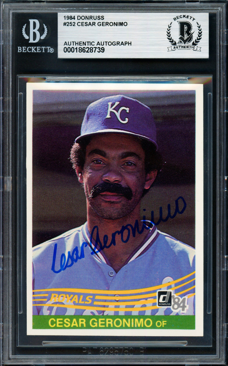 Cesar Geronimo Autographed 1984 Donruss Card #252 Kansas City Royals Beckett BAS #18628739