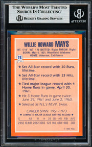 Willie Mays Autographed 1985 Topps Woolworths Card #26 San Francisco Giants Beckett BAS #18629049