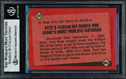 Pete Rose Autographed 1986 Topps Card #206 Cincinnati Reds Beckett BAS #18629319