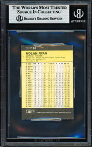 Nolan Ryan Autographed 1986 Fleer Mini Card #65 Houston Astros Beckett BAS #18629927