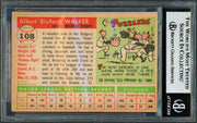 Rube Walker Autographed 1955 Topps Card #108 Brooklyn Dodgers Beckett BAS #18630030