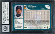 Ichiro Suzuki Autographed 2001 Topps Rookie Card #726 Seattle Mariners Auto Grade Gem Mint 10 Beckett BAS #13018332