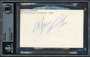 Mario Lemieux Autographed 1986 3x5 Index Card Pittsburgh Penguins Vintage Rookie Era Signature Beckett BAS #18630159