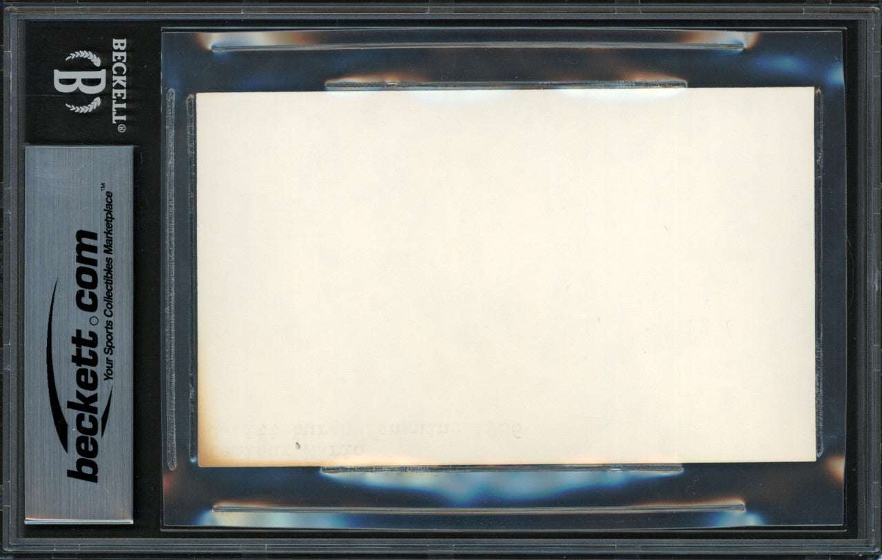 Mario Lemieux Autographed 1986 3x5 Index Card Pittsburgh Penguins Vintage Rookie Era Signature Beckett BAS #18630159
