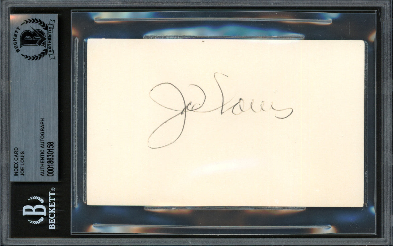 Joe Louis Autographed 3x5 Index Card Beckett BAS #18630158