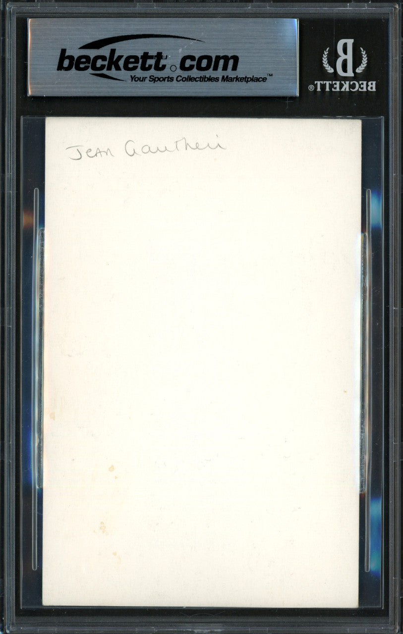 Jean Gauthier Autographed 3.5x5.5 Postcard Montreal Canadiens Beckett BAS #18630772