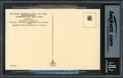 Mickey Mantle Autographed Hall of Fame Plaque Postcard New York Yankees Beckett BAS #18630862