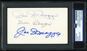 Joe, Vince, & Dom DiMaggio Brothers Autographed 3x5 Index Card PSA/DNA #85420077