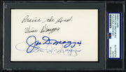 Joe, Vince, & Dom DiMaggio Brothers Autographed 3x5 Index Card PSA/DNA #85420078