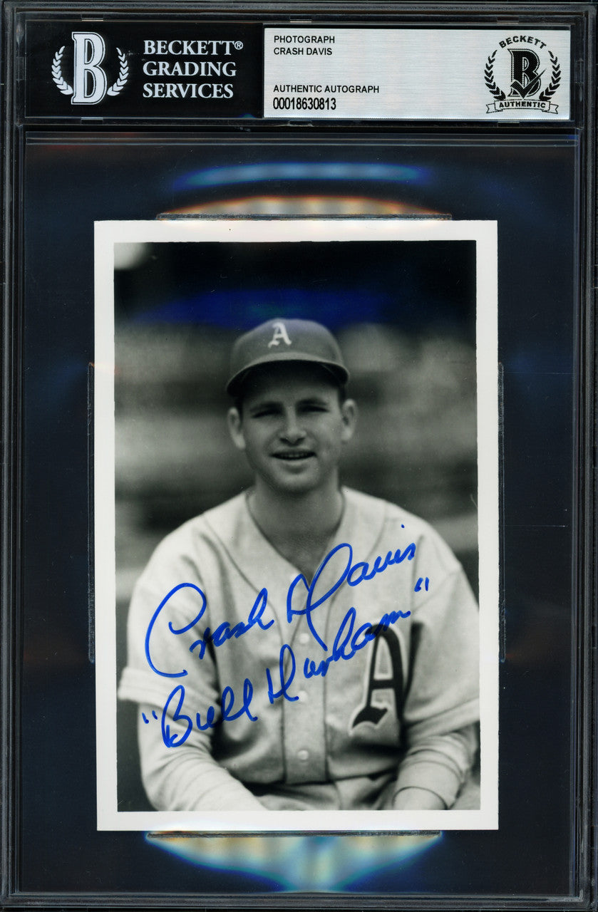 Lawrence Crash Davis Autographed 4x6 Photo Philadelphia A's "Bull Durham" Beckett BAS #18630813
