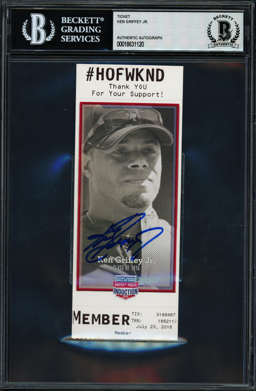 Ken Griffey Jr. Autographed 2016 Hall of Fame Induction Ticket Seattle Mariners Beckett BAS #18631120