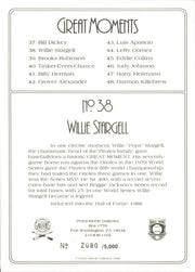 Willie Stargell Autographed Perez Steele Great Moments Postcard Pittsburgh Pirates SKU #257244