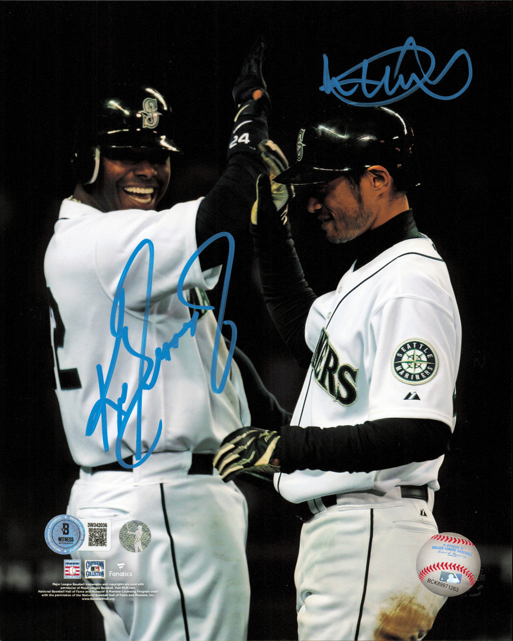Ken Griffy Jr. & Ichiro Suzuki Autographed 8x10 Photo Seattle Mariners Beckett BAS Witness #3W342036