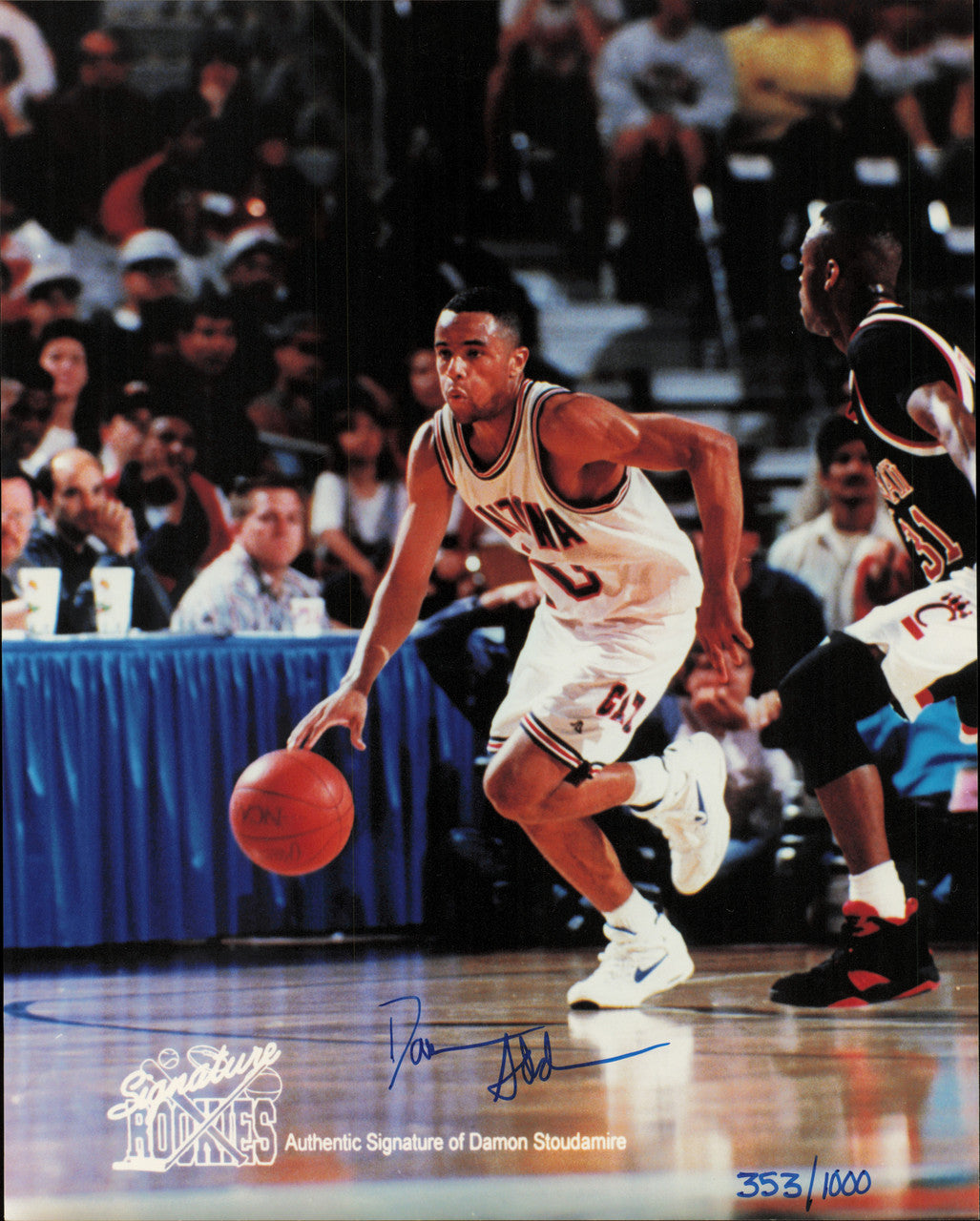 Damon Stoudamire Autographed Signature Rookies 8x10 Photo Arizona Wildcats #353/1000 SKU #257331