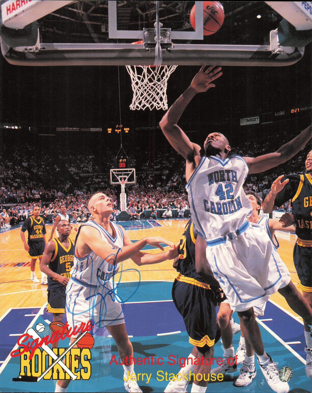 Jerry Stackhouse Autographed 8x10 Photo North Carolina Tarheels SKU #257385