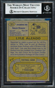 Lyle Alzado Autographed 1974 Topps Card #321 Denver Broncos Beckett BAS #19210173