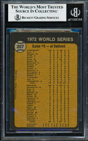 Johnny Bench Autographed 1973 Topps Card #207 Cincinnati Reds Beckett BAS #19210175