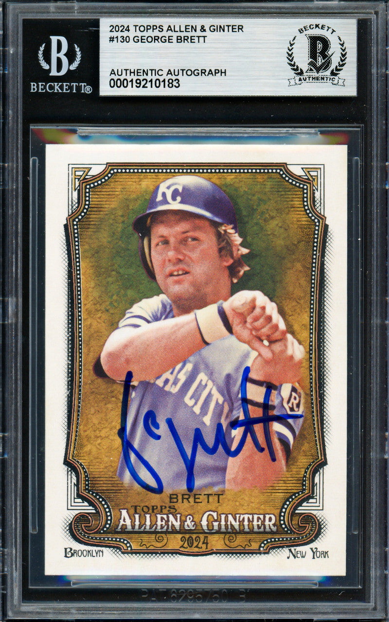 George Brett Autographed 2024 Topps Allen & Ginter Card #130 Kansas City Royals Beckett BAS #19210183