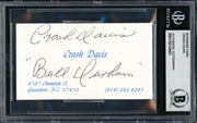 Crash Davis Autographed Business Card Philadelphia A's "Bull Durham" Beckett BAS #19210441