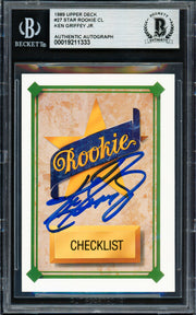 Ken Griffey Jr. Autographed 1989 Upper Deck Rookie Card #27 Seattle Mariners Beckett BAS #19211333