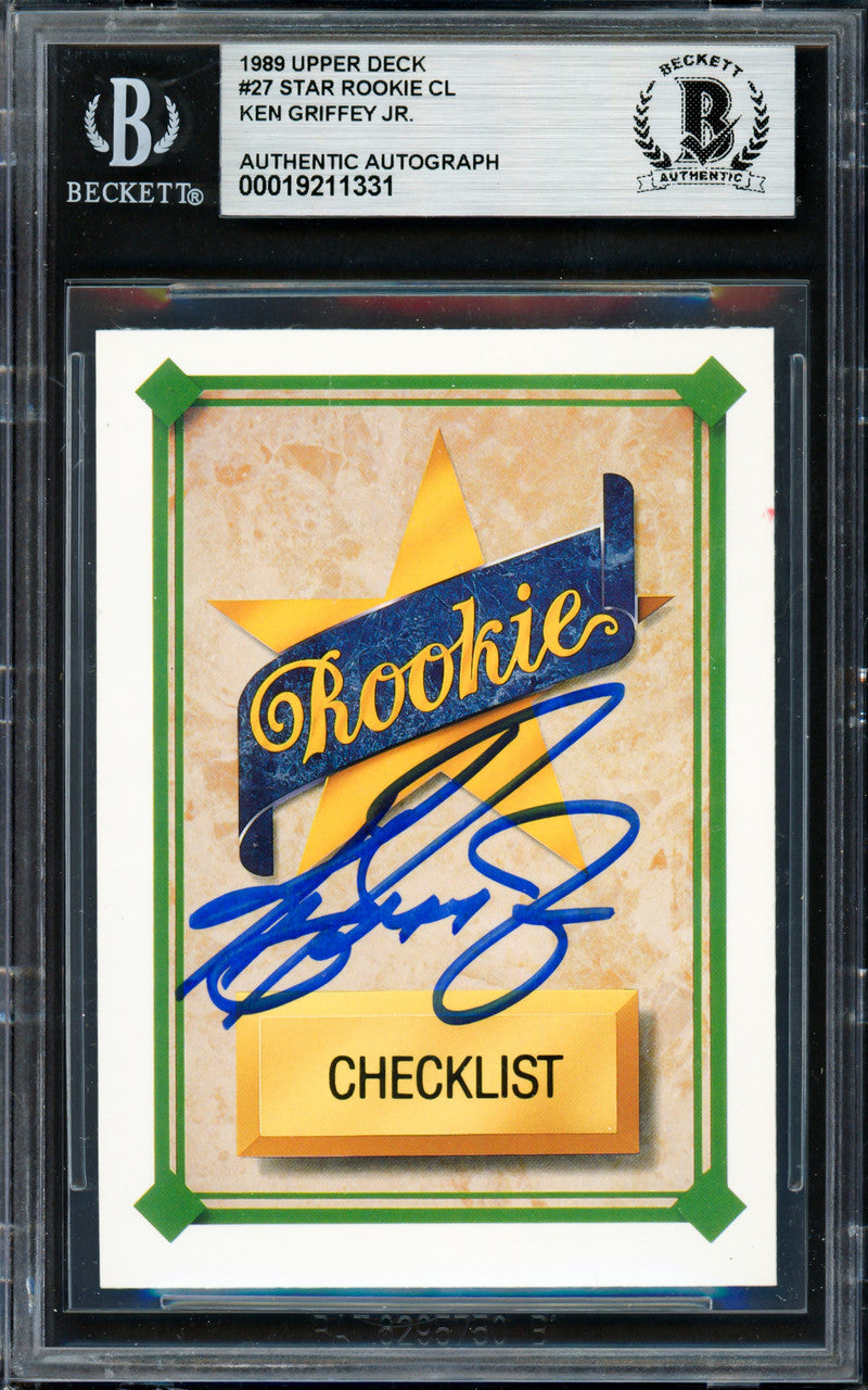 Ken Griffey Jr. Autographed 1989 Upper Deck Rookie Card #27 Seattle Mariners Beckett BAS #19211331