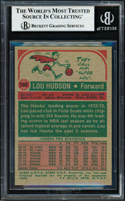Lou Hudson Autographed 1973-74 Topps Card #150 Atlanta Hawks Beckett BAS #19212707