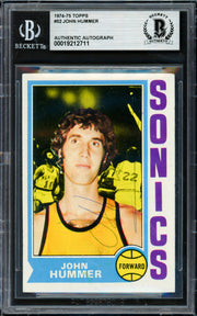 John Hummer Autographed 1974-75 Topps Card #52 Seattle Supersonics Beckett BAS #19212711