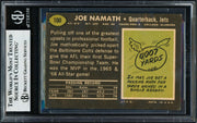 Joe Willie Namath Autographed 1969 Topps Card #100 New York Jets "Good Luck To Ya" Beckett BAS #19212979