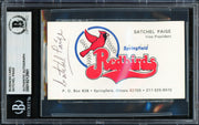Satchel Paige Autographed Business Card Springfield Redbirds Beckett BAS #19212981